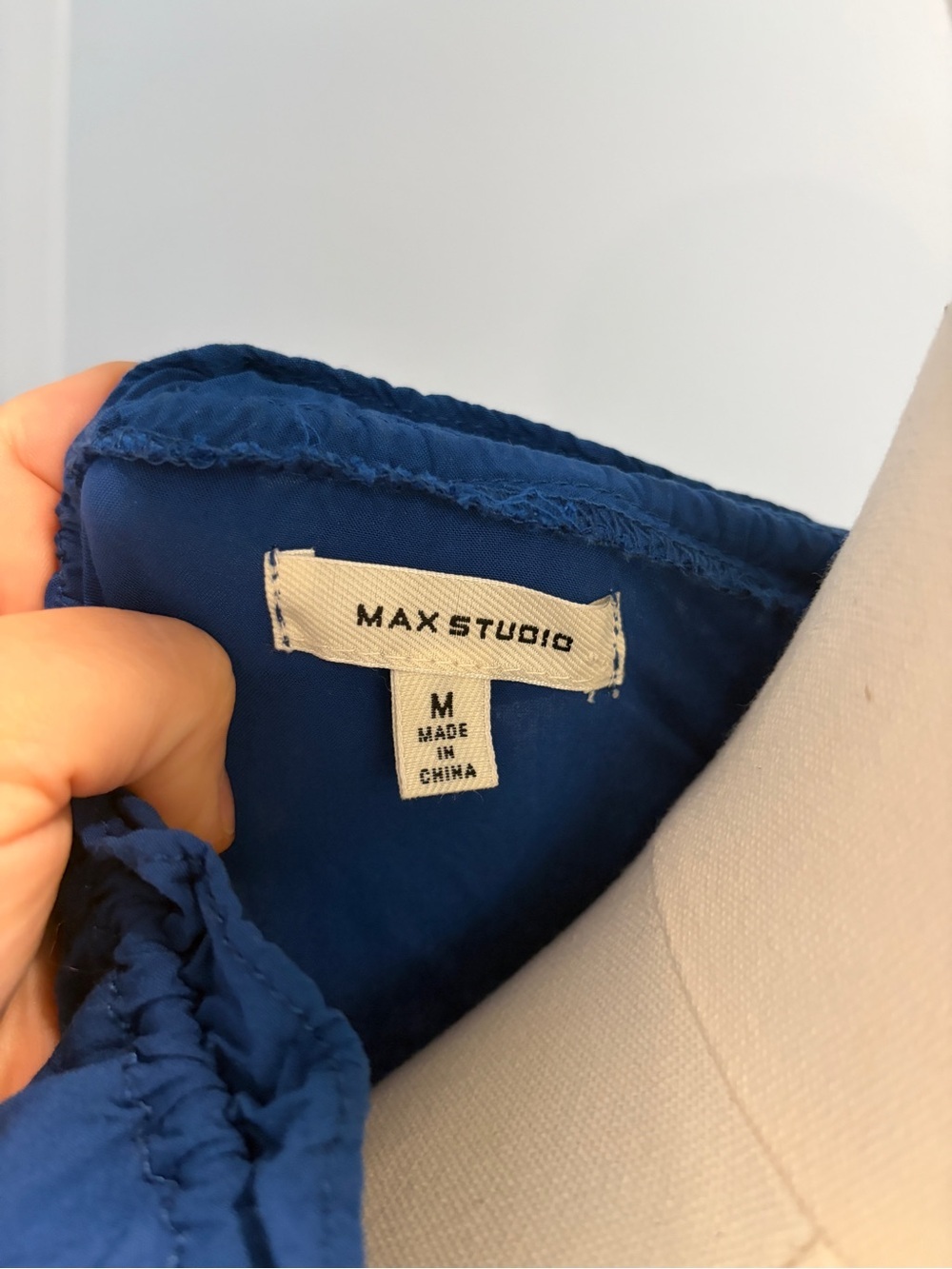 Max Studio Blue Tiered Maxi Dress Medium Sleeveless Boho Cottagecore - Picture 11 of 11